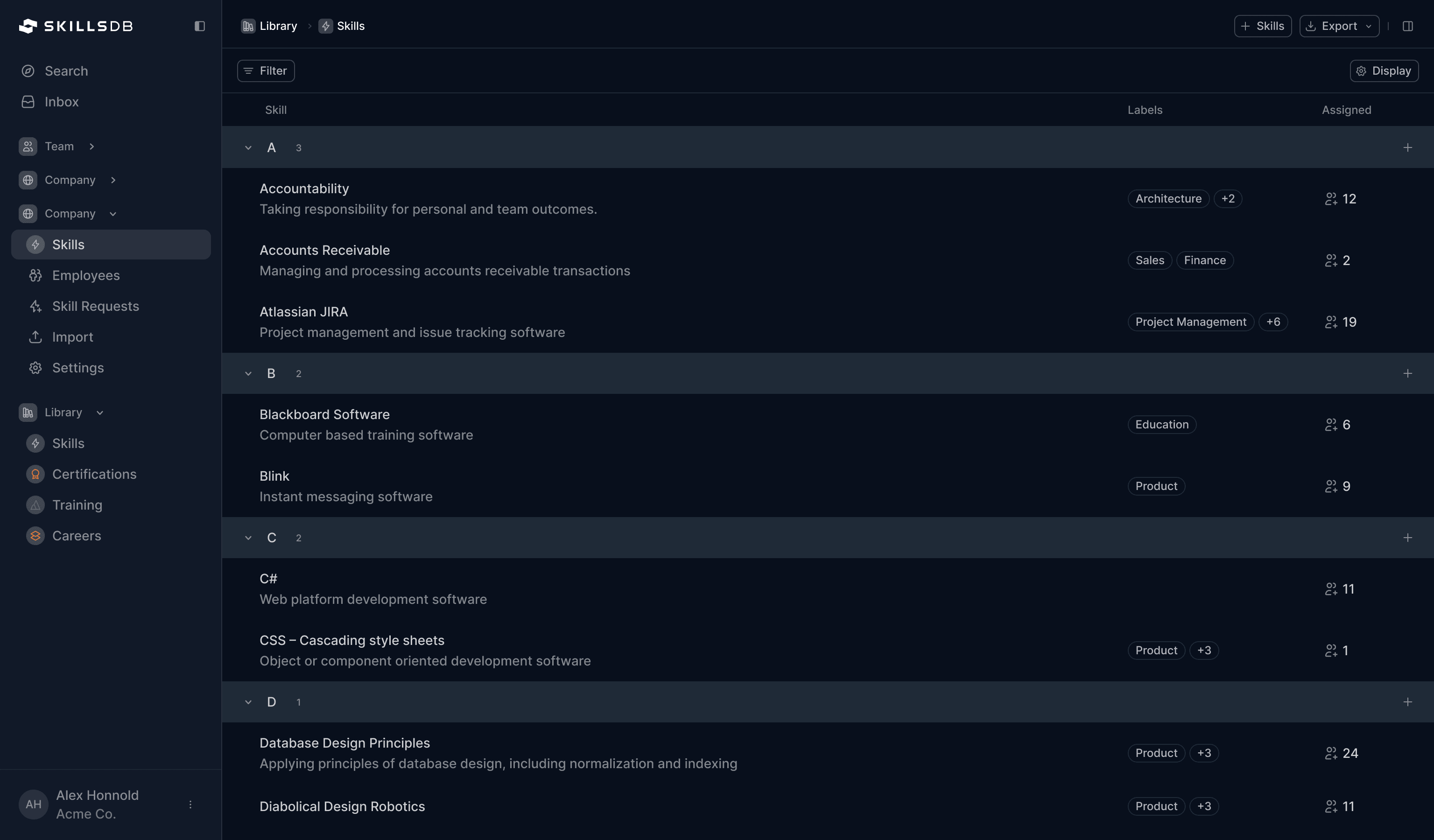 Skills Library as the Foundation